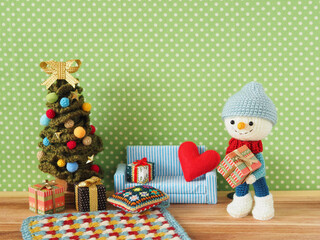 かわいい動物のあみぐるみ　クリスマス