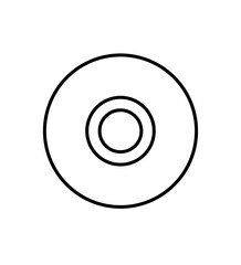 musical disc line size stereo sound record isolated on white background