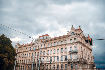 Fototapeta na wymiar Street view of downtown in Brno, Czech Republic