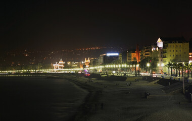 Fototapeta na wymiar Promenade des Anglais (Walkway of English) in Nice. France