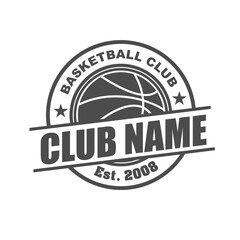 Vector logo, badge, symbol, icon template design with Basket Ball Theme

