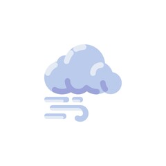 Wind and cloud flat icon, vector sign, windy weather colorful pictogram isolated on white. Symbol, logo illustration. Flat style design