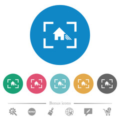 Camera white balance shade mode flat round icons