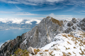 view from Le Grammont over Lake Geneva and Riviera Montreux