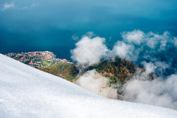 view from Le Grammont over Lake Geneva and St-Gingolph