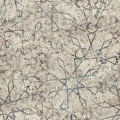 Chic formal grungy geometric shapes texture seamless pattern. High quality illustration. Strange abstract geo design in a trendy posh exotic style. Grainy fabric texture overlay.