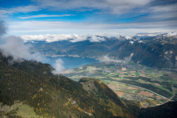 Haut Lac of Lake Geneva and Villeneuve in Chablais Vaudois - Powered by Adobe