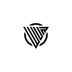 Initial letter WUR triangle monogram clean modern simple logo