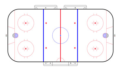Vektor Eishockey Spielfeld Übersichtsplan