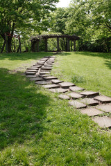 公園の石畳