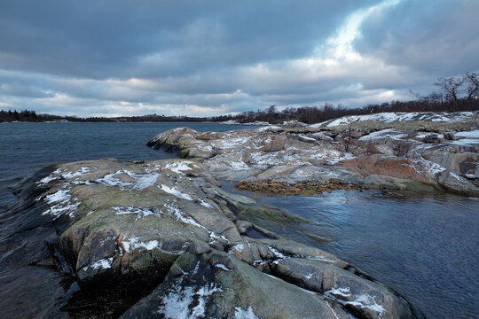 Coast of Lappo Island in winter, Aland Islands, Finland
