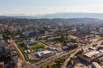 Panoramic view of the city of Sarajevo from the top of the top. Bosnia and Herzegovina