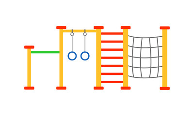 Kids Playground Elements with Monkey Bars and Ladder Vector Set