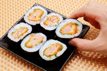 エビカツ巻き　巻き寿司