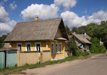 Fototapeta na wymiar View of street in Lepel. Belarus