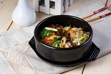 fresh homemade authentic Korean bibimbap 