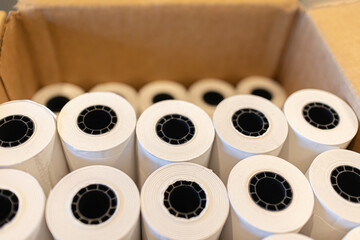 Point of Sale Machine Paper rolls in a box