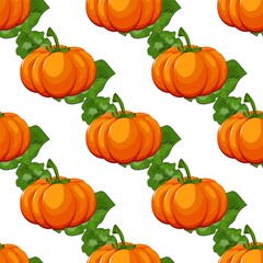 Happy Thanksgiving Day seamless pattern with holiday objects in flat style.