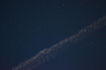Beautiful night starry sky outside the city