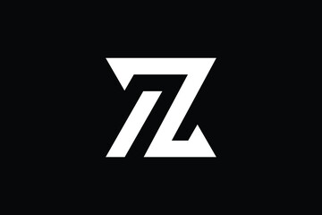 AZ logo letter design on luxury background. ZA logo monogram initials letter concept. AZ icon logo design. ZA elegant and Professional letter icon design on black background. ZA AZ