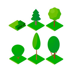 Isometric trees icon.Vector illustration isolated on white background.