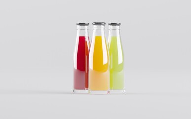Juice Bottles Mockup 3D Ilustration