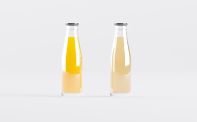 Juice Bottles Mockup 3D Ilustration