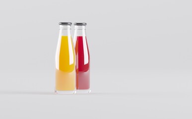Juice Bottles Mockup 3D Ilustration