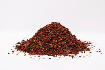  ground red pepper isolated on white background.
