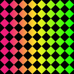 Black and colorful gradient squares seamless pattern. Vector illustration.