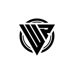 Initial letter WP triangle monogram clean modern simple logo