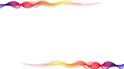 Abstract wavy colorful pattern background. Soft gradient colors banner, empty white copy space design. Elegant curve border template, brochure, flyer, cover, placard or poster decorative space