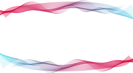 Abstract wavy colorful 3D pattern background. Soft gradient colors banner, empty white copy space design. Elegant curve border template, brochure, flyer, cover, placard or poster decorative space