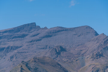 Mountainous landscape of Sierra Nevada in southern Spain