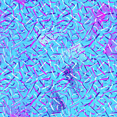 Abstract urban seamless pattern with chaotic hand drawn strokes