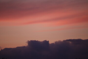 Reddish sky of evening sunset