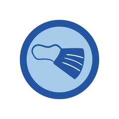 facemask in seal stamp vector design