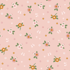 Childish seamless pattern with flowers