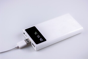 Backup battery or Power Bank for charging mobile devices  With numbers to tell Amount of current