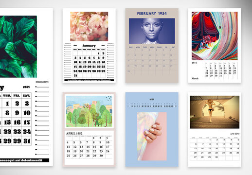 Retro Reusable Calendars Layout