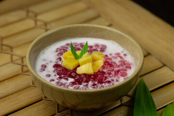 Bubur Mutiara or Sago pearls porridge,Indonesian popular traditional dessert made from sago pearls...
