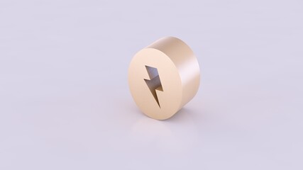 Energy icon engraved in a cylinder. 3D Rendering.
