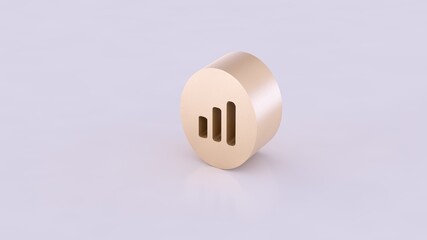 Battery - Bar - Range icon engraved in a cylinder. 3D Rendering.
