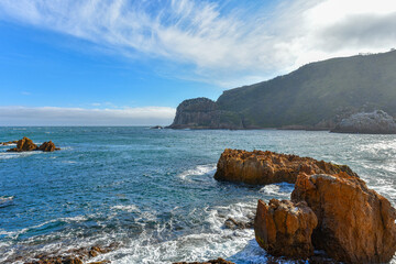 Knysna Heads, a popular tourist attraction on the Garden Route, Western Cape, South Africa