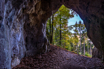 The Sperberloch at the Jagerhaus a cave in the Danube valley near Beuron