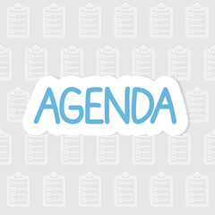 Naklejka premium agenda word on clipboard pattern - vector illustration
