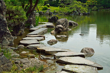 清澄庭園・磯渡り