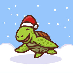 Sea animal with Christmas costume