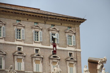 Pope Francis during the angelus in his balcony.