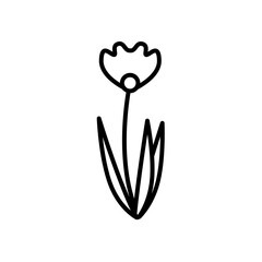 flower growth plant line style icon